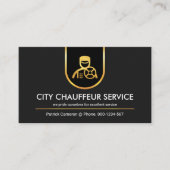 Gold Curved Border Line Chauffeur 名刺 (正面)