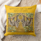 Gold Cushion - Sloths クッション (ブランケット)