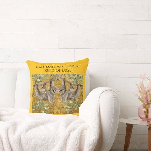 Gold Cushion - Sloths クッション (ソファ)