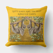 Gold Cushion - Sloths クッション (正面)