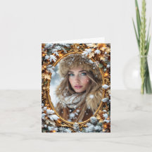 Gold Custom Image Winter Frame
