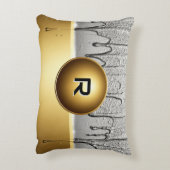 Gold Custom Metallic Chrome Name Drip Effect  アクセントクッション (裏面(縦))