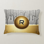 Gold Custom Metallic Chrome Name Drip Effect  アクセントクッション (裏面)