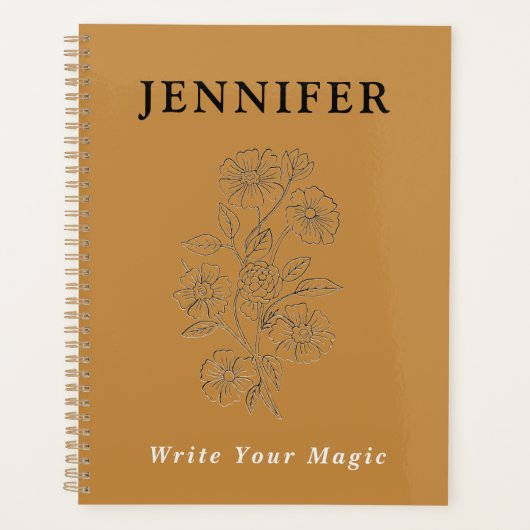 Gold Custom Name Notebook – Luxurious & Stylish プランナー手帳 (正面)