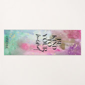 Gold Custom Name Workout motivational monogram ヨガマット (正面(横))