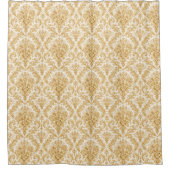 Gold Damask Floral シャワーカーテン (正面)