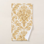 Gold Damask Floral バスタオルセット (ハンドタオル)