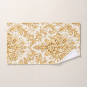 Gold Damask Floral バスタオルセット (ハンドタオル)