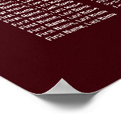 Gold Deep Burgundy 12 Table Seating Chart Wedding ポスター (角)