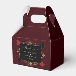 Gold Deep Burgundy Casino Vegas Wedding フェイバーボックス