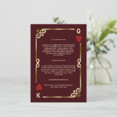 Gold Deep Burgundy Casino Vegas Wedding Details エンクロージャーカード (スタンド正面)