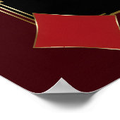 Gold Deep Burgundy Casino Wedding Seating Chart  ポスター (角)