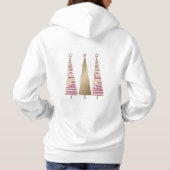 Gold & deep red Christmas Tree's womens  パーカ (裏面)