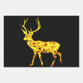 Gold Deer Splattered Paint  ラッピングペーパーシート (正面2)