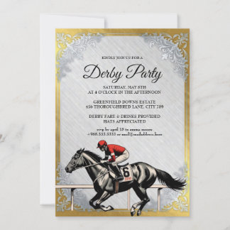 Gold Derby Horse Racing Party Invitation 2026 招待状