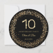 Gold Diamond 10th Anniversary charger plate insert 招待状 (正面)