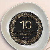 Gold Diamond 10th Anniversary charger plate insert 招待状