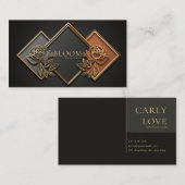Gold Diamond Floral Color Block Midnight Black 名刺 (正面/裏面)
