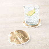 Gold Diamond Sparkle Champagne Glasses New Year's コースター (側面)