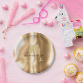 Gold Diamond Sparkle Champagne Glasses New Year's ペーパープレート (パーティー)