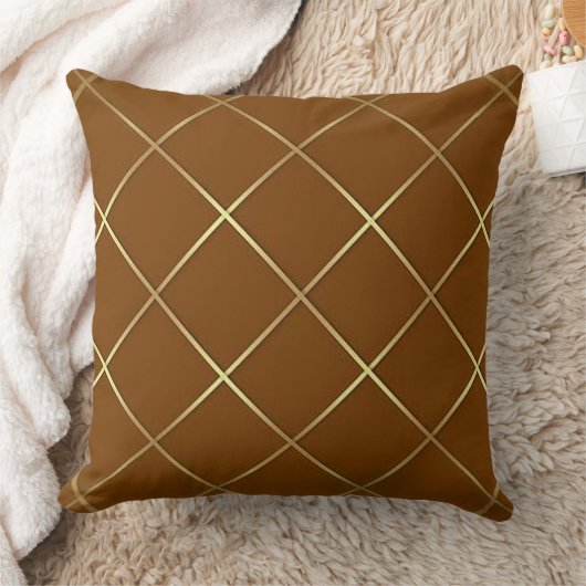 Gold Diamond Throw Pillow クッション (ブランケット)