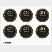 Gold Diamonds 40th Birthday Thank you Sticker ラウンドシール (シート)