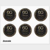 Gold Diamonds 60th Birthday Thank you Sticker ラウンドシール (シート)
