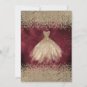 Gold Diamonds Dress Dark Red Bridal Luncheon 招待状 (裏面)