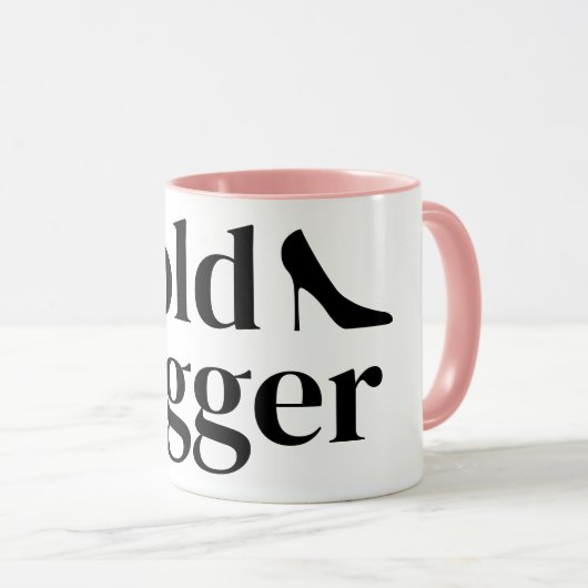 Gold Digger funny coffee mug with pink accents マグカップ (正面右)