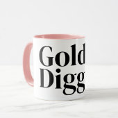 Gold Digger funny coffee mug with pink accents マグカップ (正面左)
