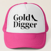 Gold Digger funny pink trucker hat for women キャップ (正面)