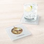 Gold Disco Ball ガラスコースター (アングル)