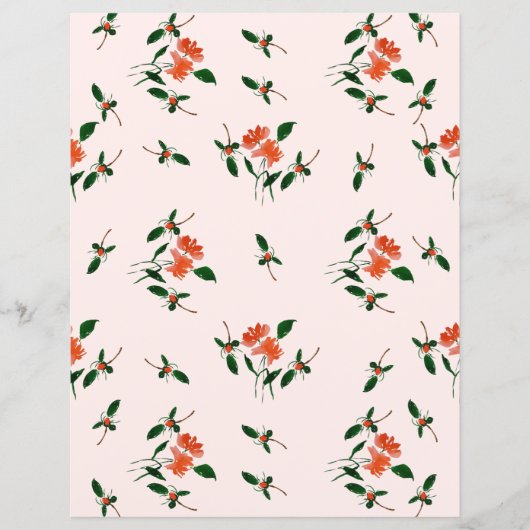 Gold Dots and Hand-Painted Florals Blush Pink (正面)