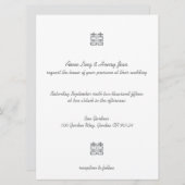 Gold Double Happiness Lanterns Chinese Invites 招待状 (正面/裏面)