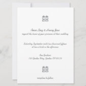 Gold Double Happiness Lanterns Chinese Invites 招待状 (正面)