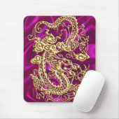 Gold Dragon Magenta Satin Lush Gold Mousepad マウスパッド (マウス)