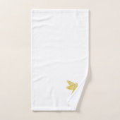 Gold Dragonfly Design Monogrammed バスタオルセット (ハンドタオル)