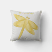 Gold Dragonfly Design Personalised クッション (正面)