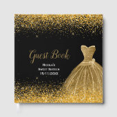 Gold Dress Faux Glitter Sweet 16  ゲストブック (正面)