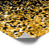 Gold Dress Faux Glitter Sweet 16 Welcome ポスター (角)