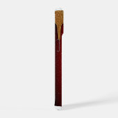 Gold Dripping Glitter Red Glam Holiday Gift iPhone 15ケース (右側面)