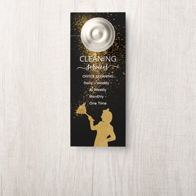 Gold Dust Maid Office Cleaning Service ドアノブサイン (ノブ)