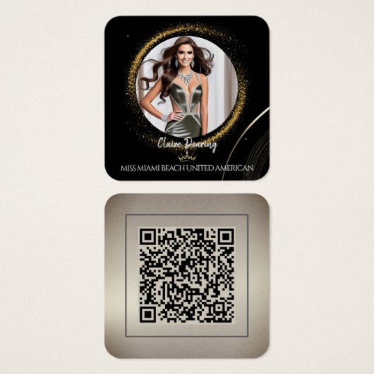 Gold Dust QR Code Photo Profile Card (正面&裏面)