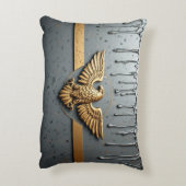 Gold Eagle Emblem With Spread Wings アクセントクッション (裏面(縦))