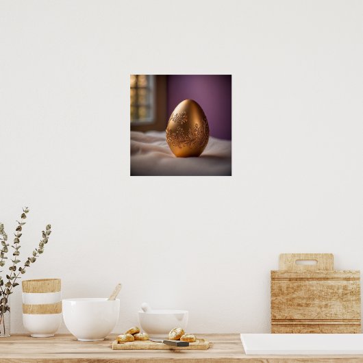 Gold easter egg ポスター (キッチン)