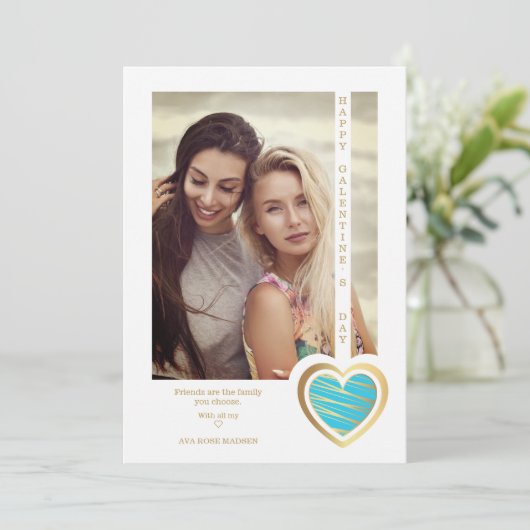 Gold Effect Blue Heart Friends Happy Galentines (スタンド正面)