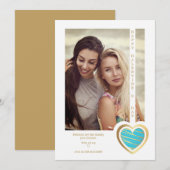 Gold Effect Blue Heart Friends Happy Galentines (正面/裏面)