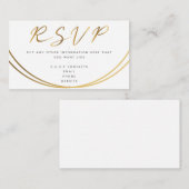 Gold effect script, RSVP white エンクロージャーカード (正面/裏面)