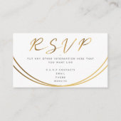 Gold effect script, RSVP white エンクロージャーカード (正面)