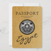 Gold Egypt Passport Wedding Invitation 招待状 (正面)